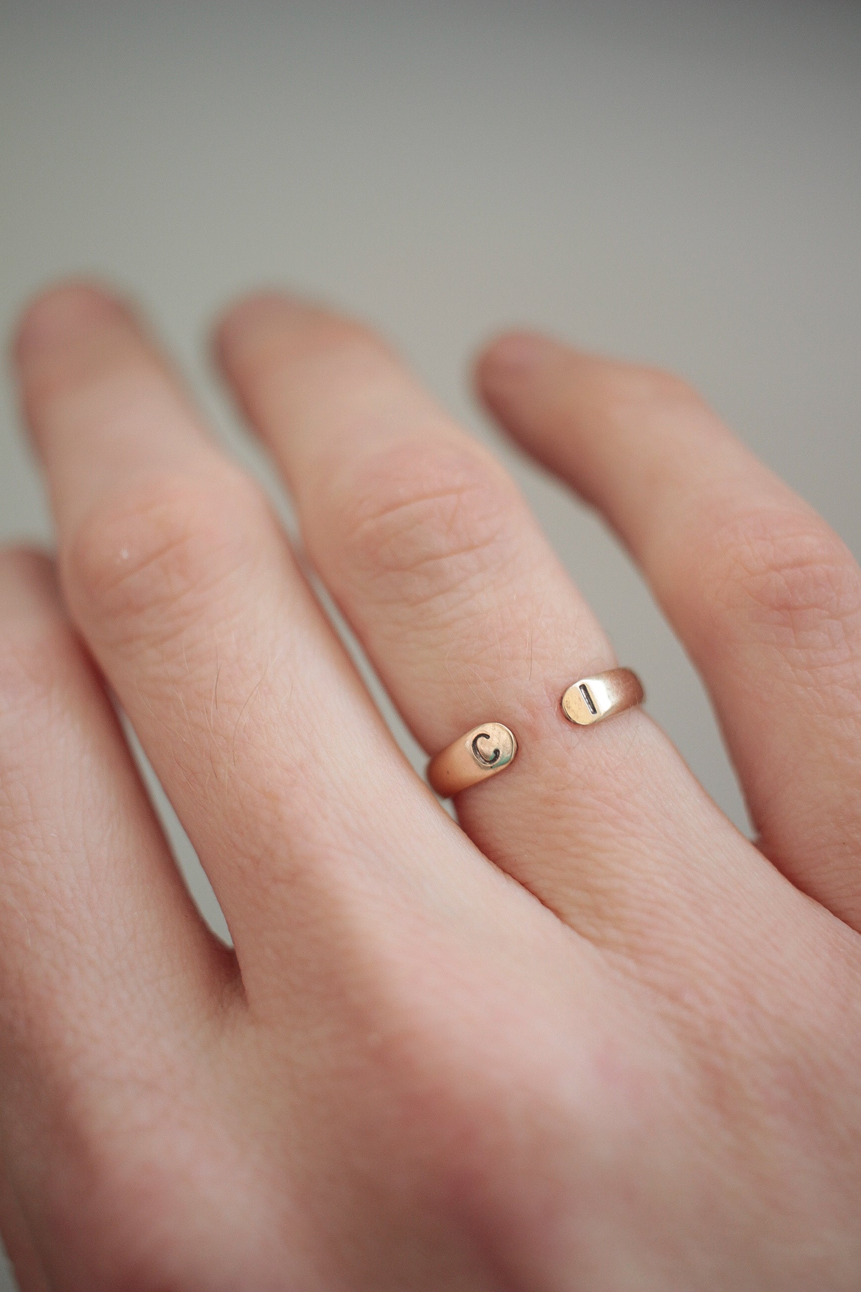 Initial Ring – Forged Coast Goldsmith