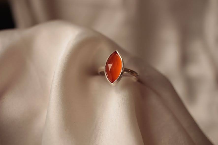 Tangerine quartz store ring