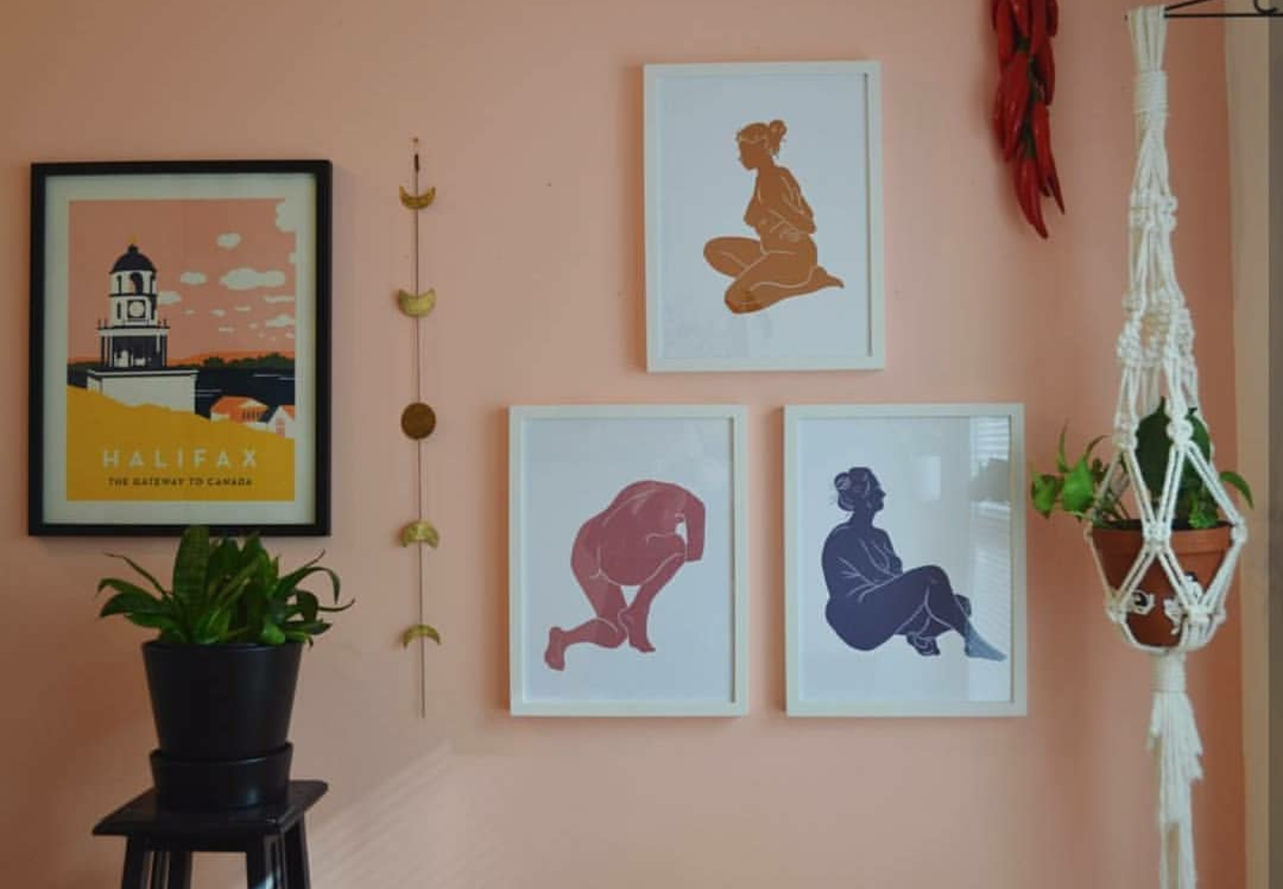 Brass Moon Phase Wall Hanging