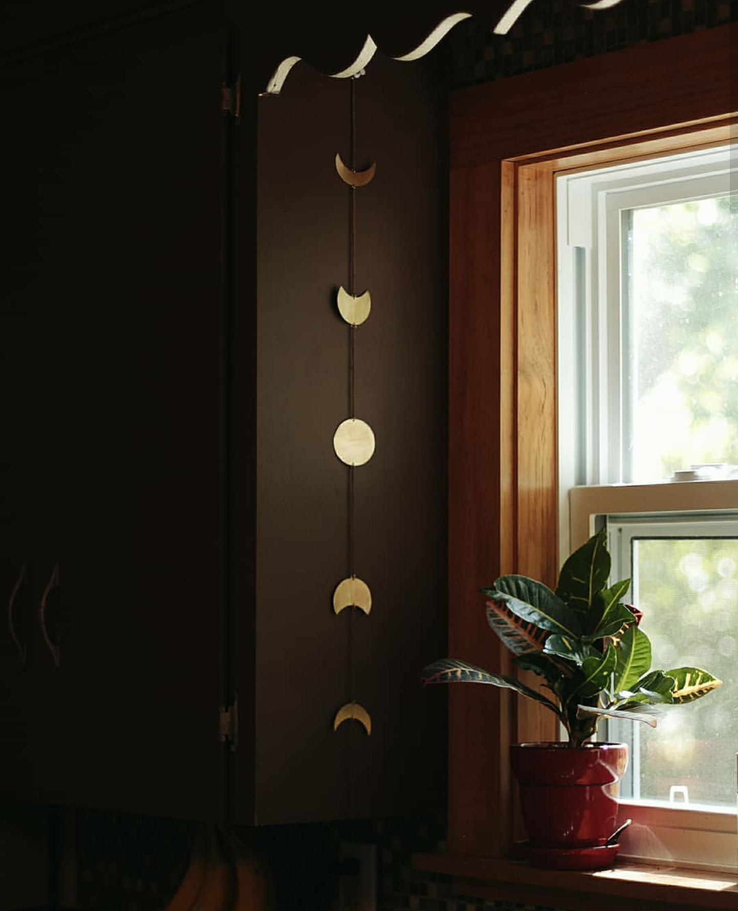 Brass Moon Phase Wall Hanging