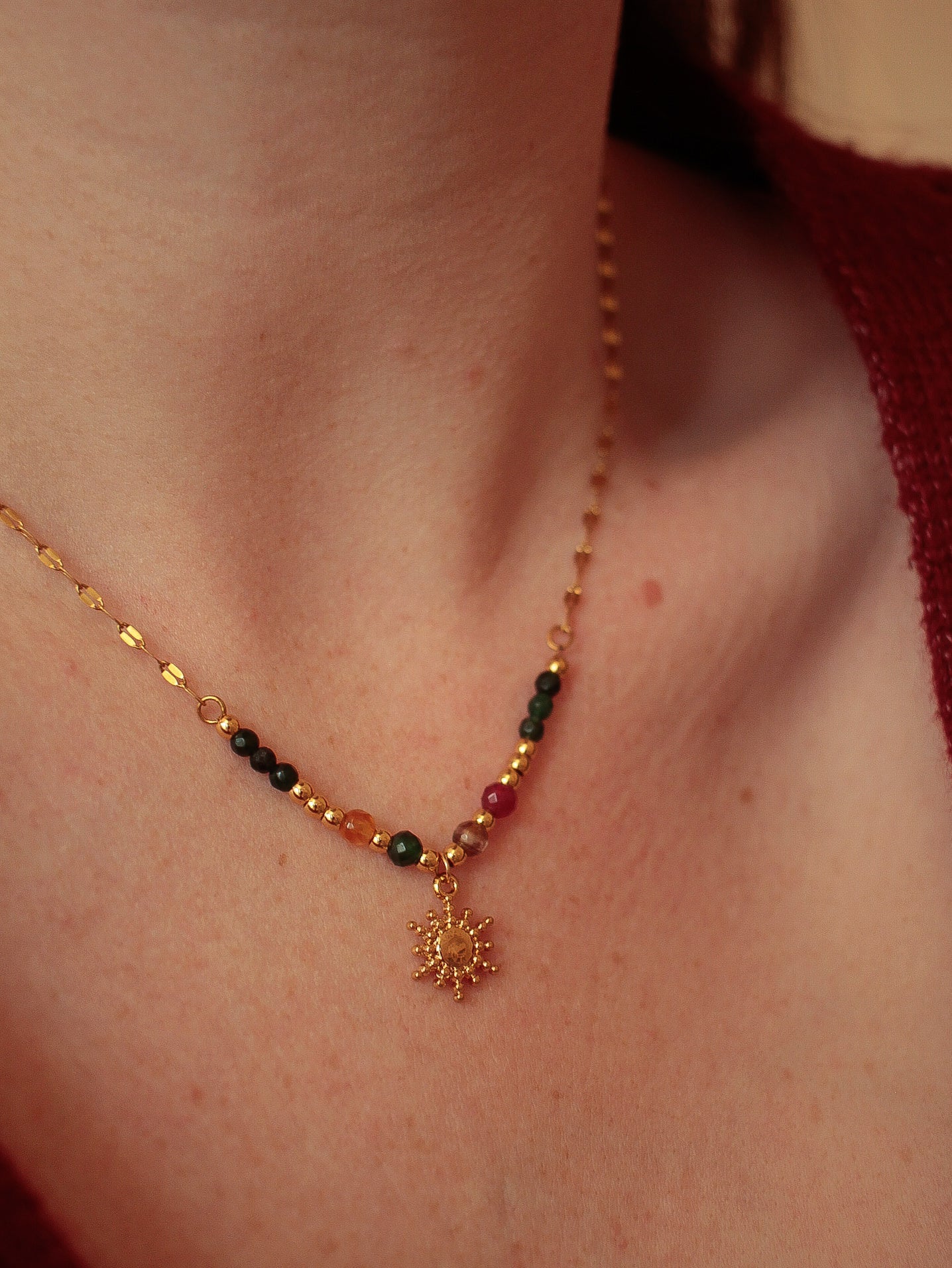 Rainbow Sunflower Necklace