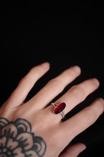 Garnet Shield Ring