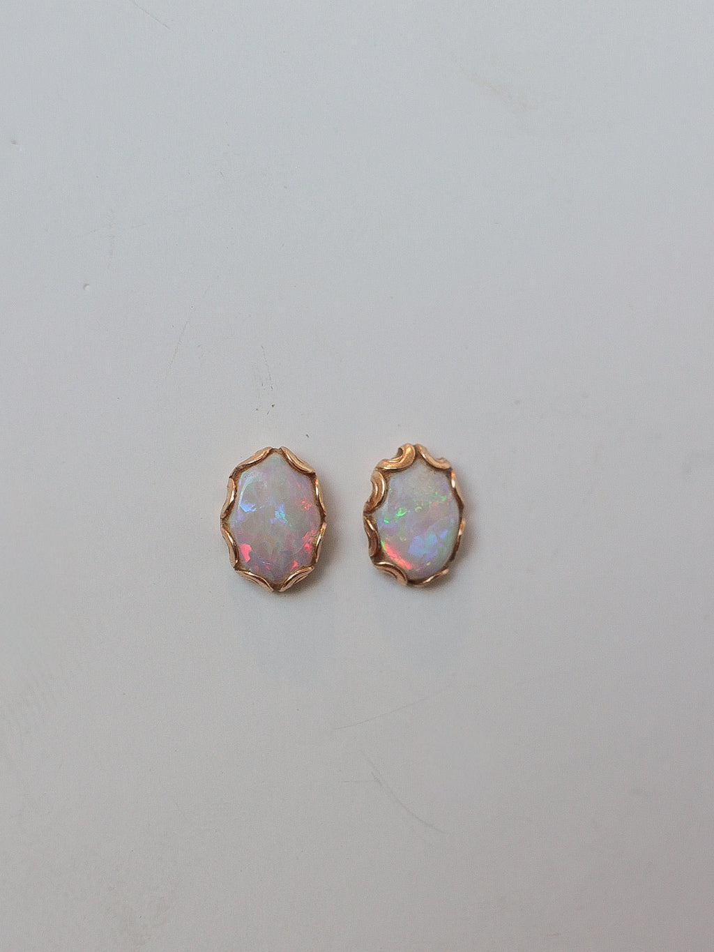 Scalloped Opal Studs