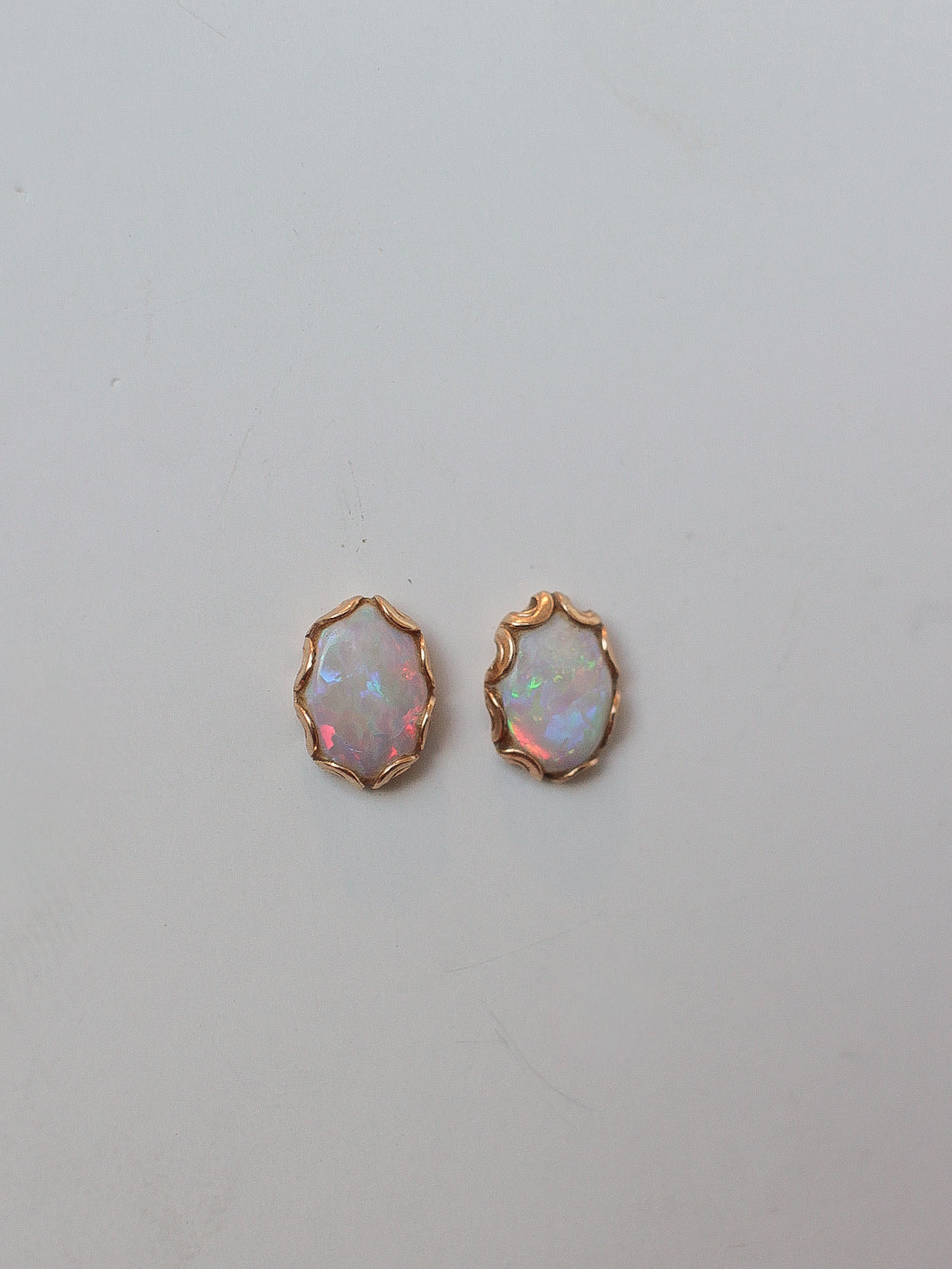 Scalloped Opal Studs