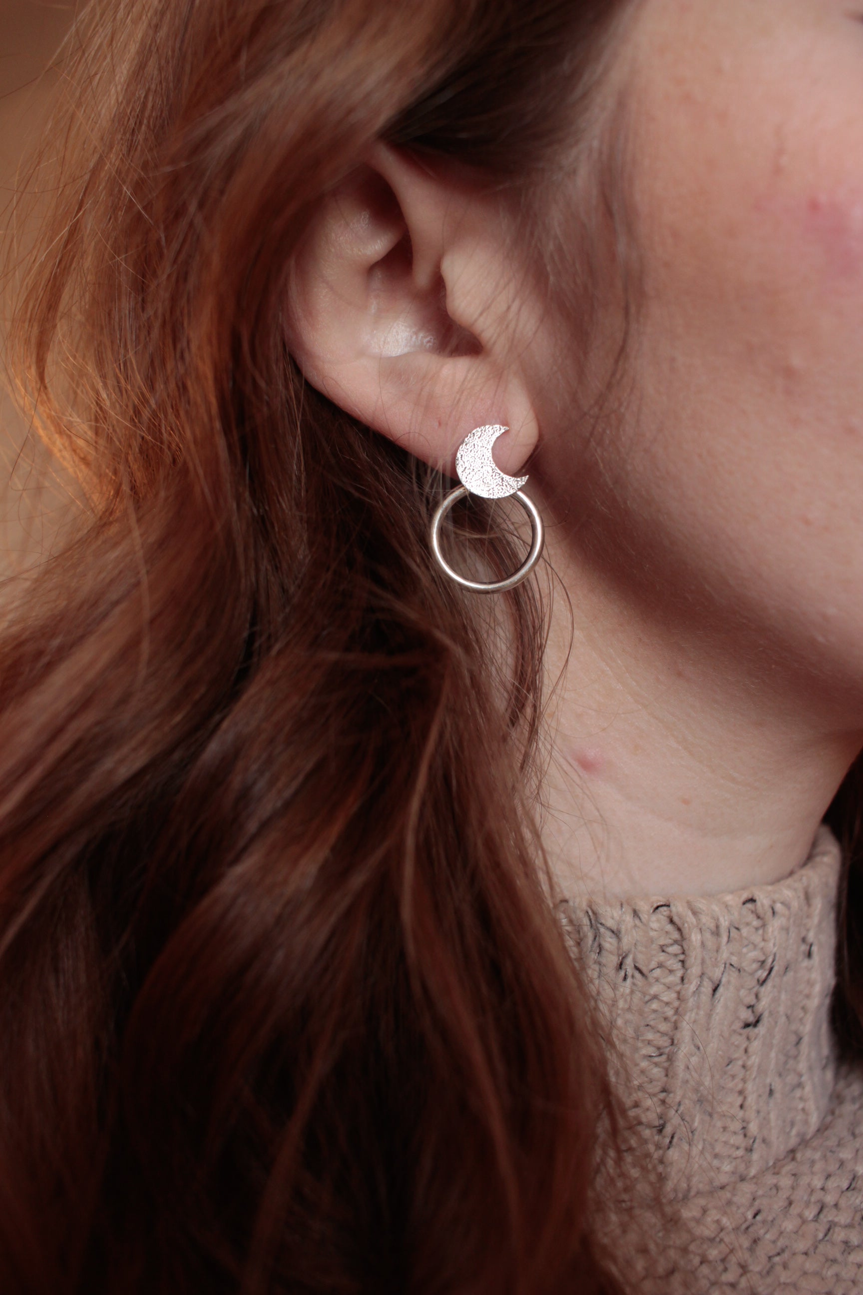Moon Phase Door Knocker Earrings