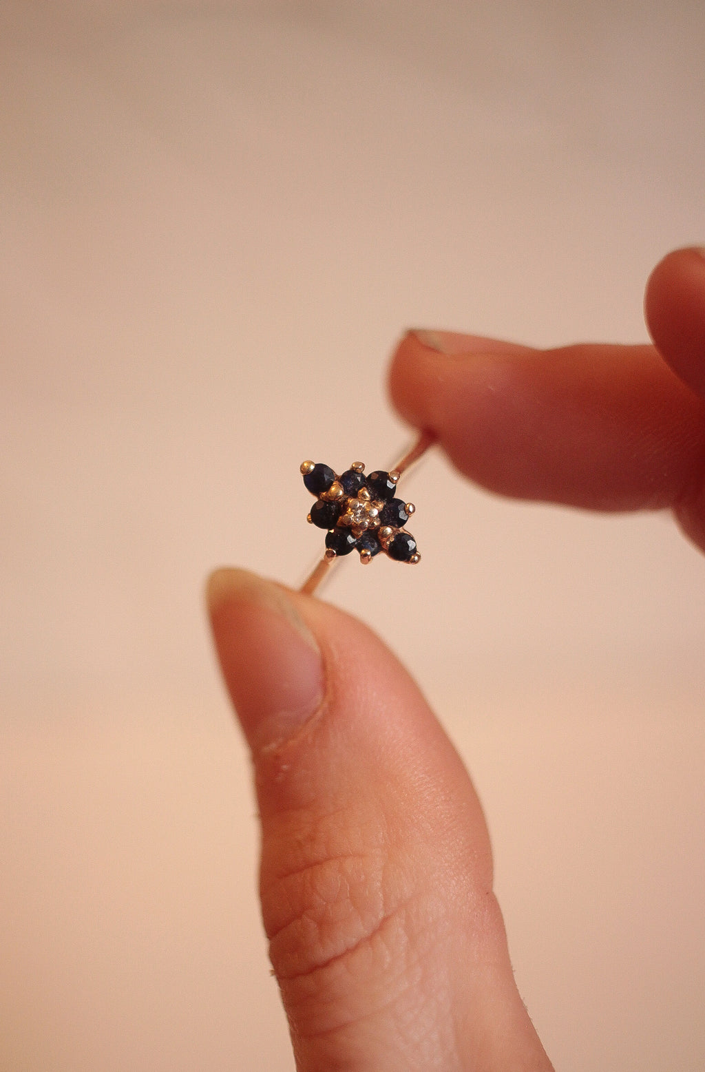 Vintage Sapphire & Diamond Cluster Ring