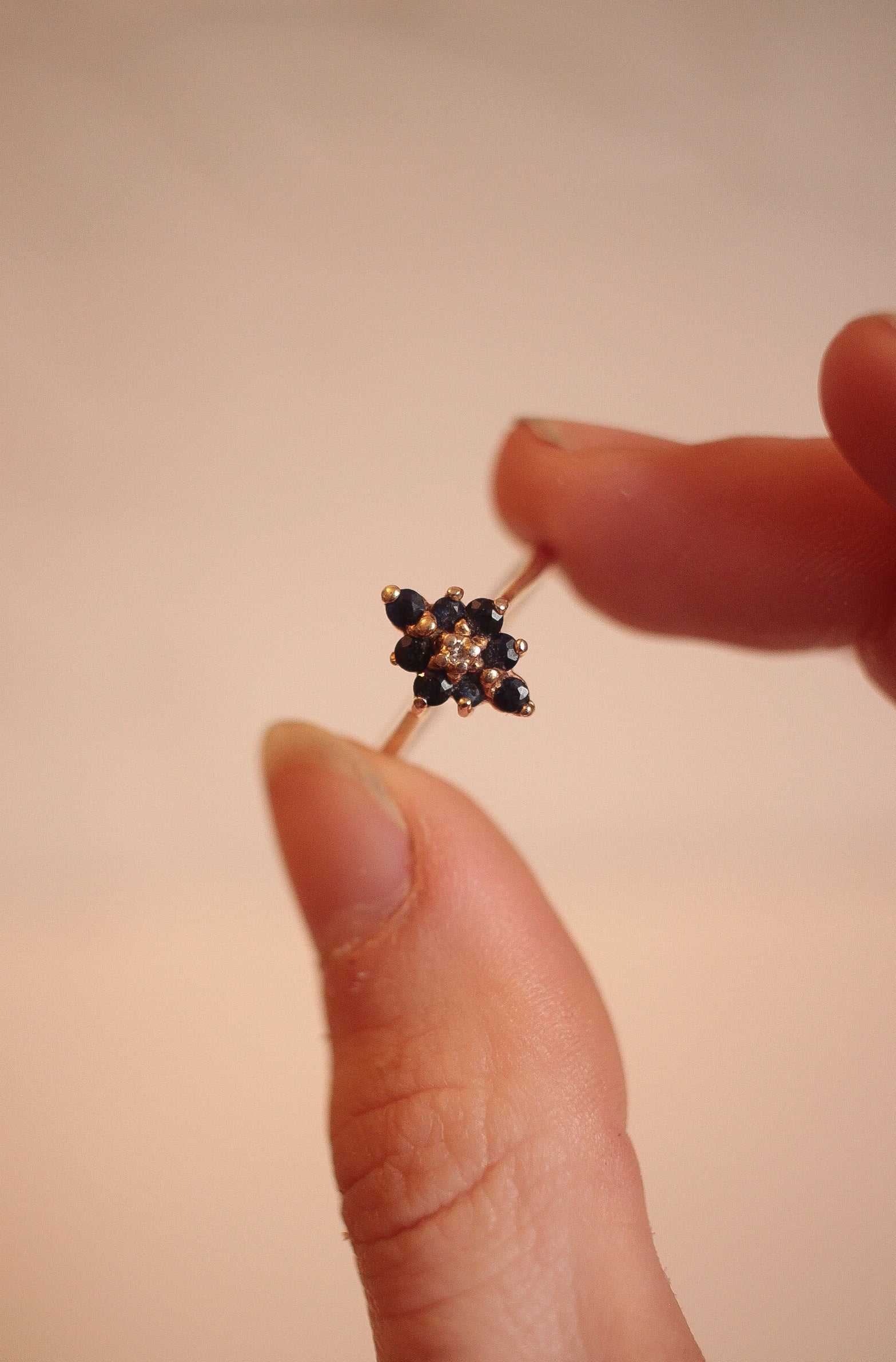 Vintage Sapphire & Diamond Cluster Ring