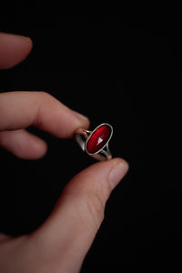 Garnet Shield Ring