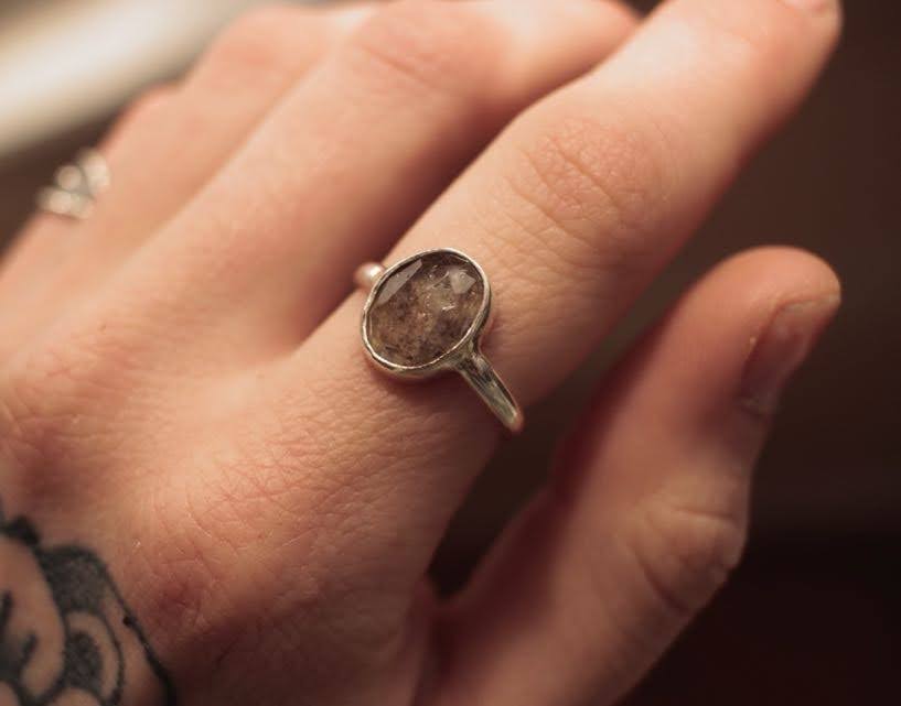 Herkimer Quartz Ring