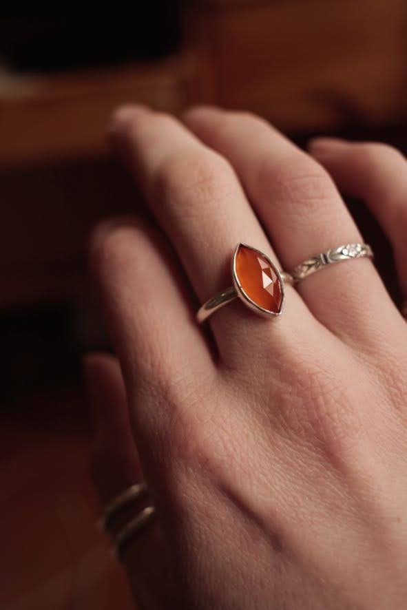 Tangerine Quartz Ring