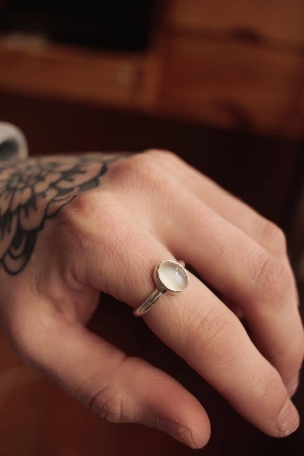 Grey Moonstone Ring