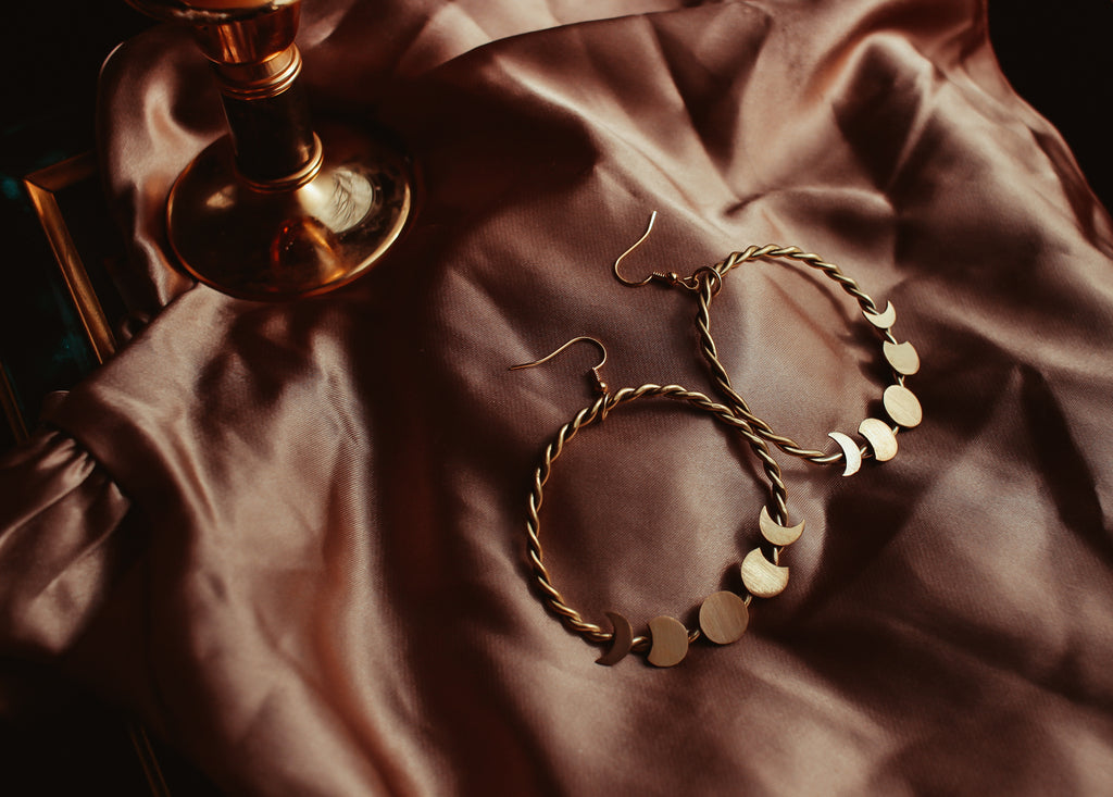 Twisted Moons Hoop Earrings
