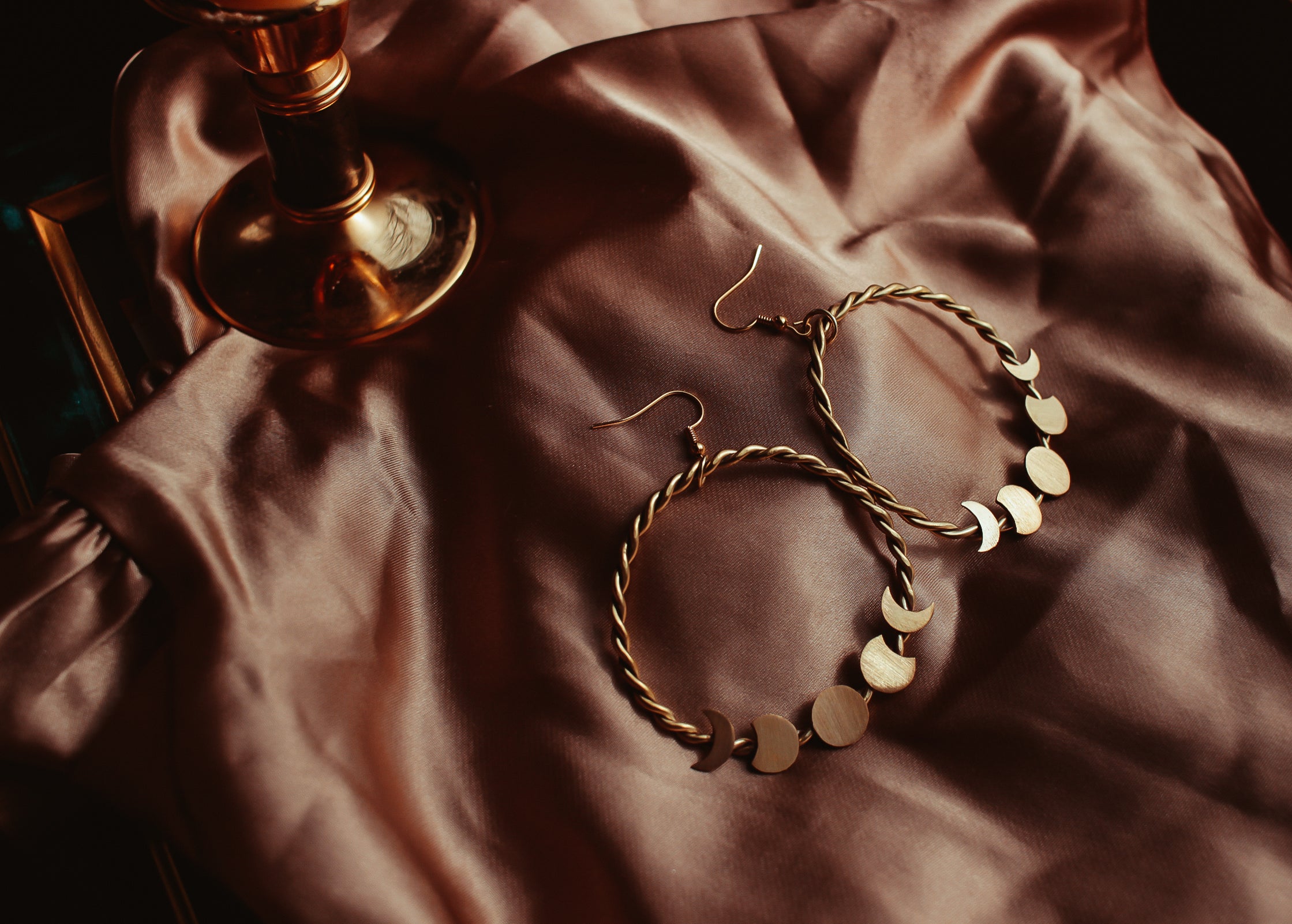 Twisted Moons Hoop Earrings