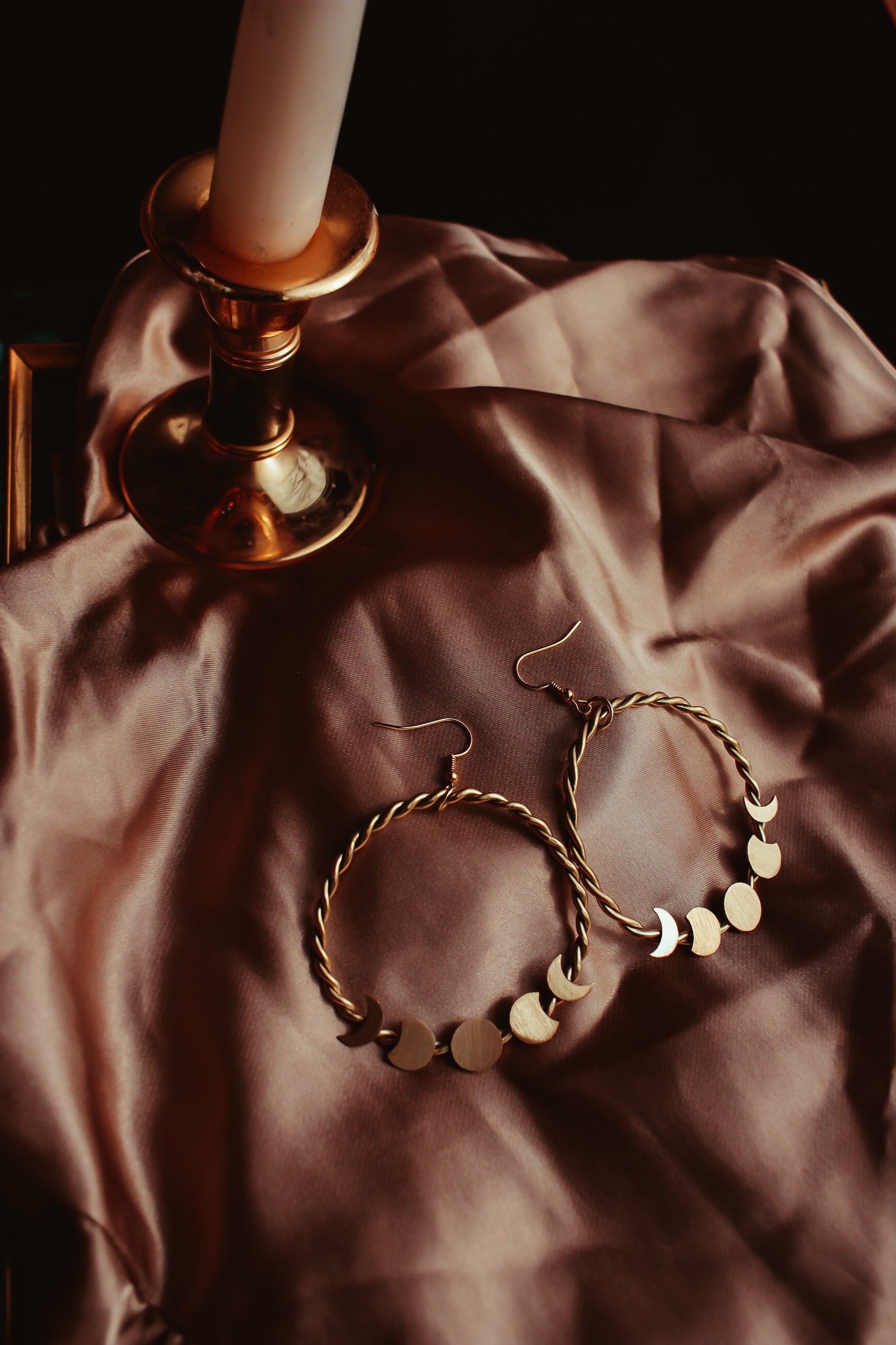 Twisted Moons Hoop Earrings