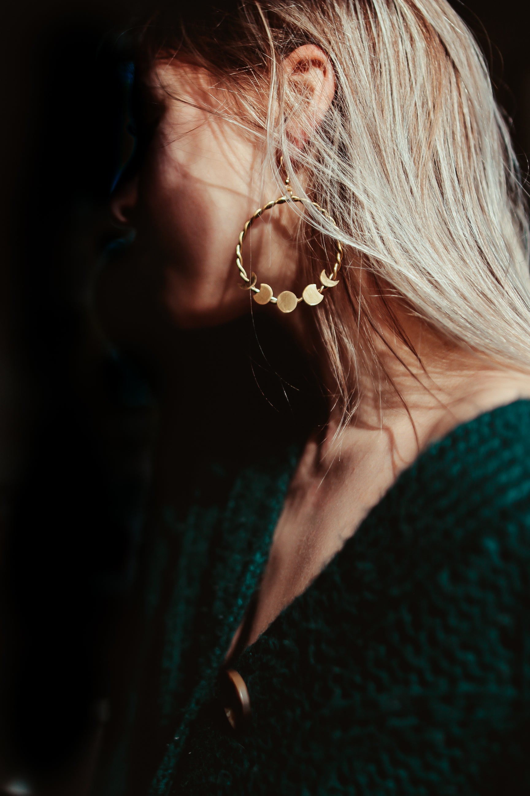 Twisted Moons Hoop Earrings