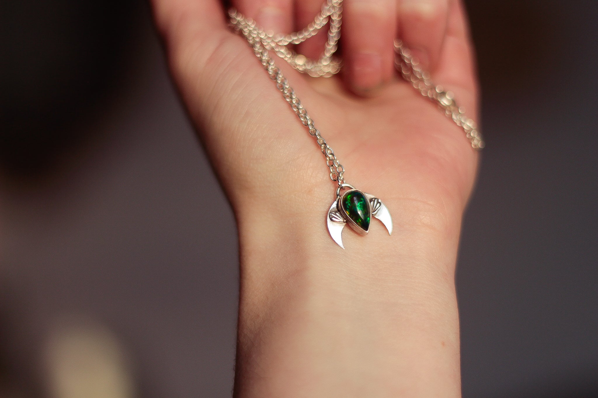 Ethiopian Black Opal Necklace