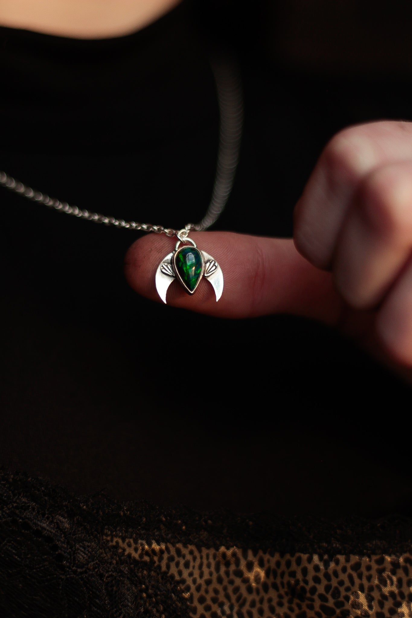 Ethiopian Black Opal Necklace