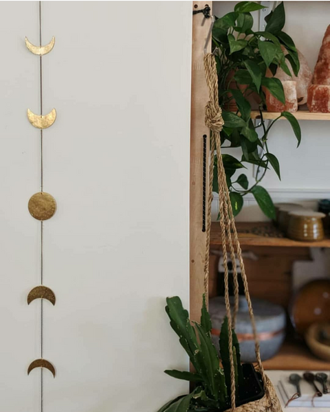 Brass Moon Phase Wall Hanging