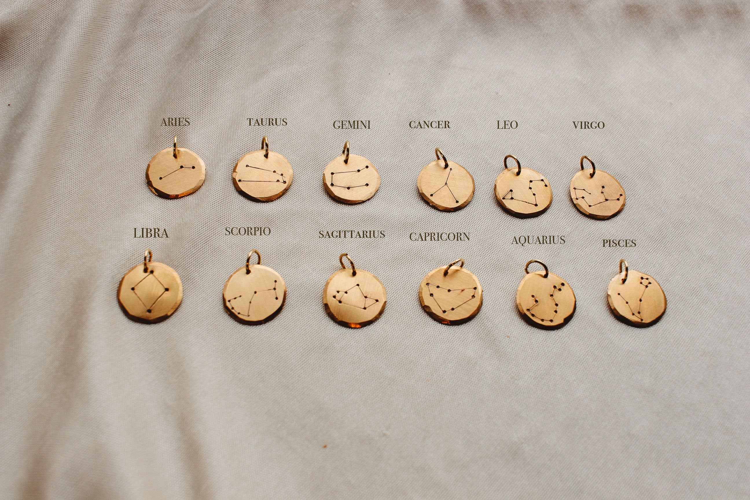 Brass Zodiac Constellation Necklace