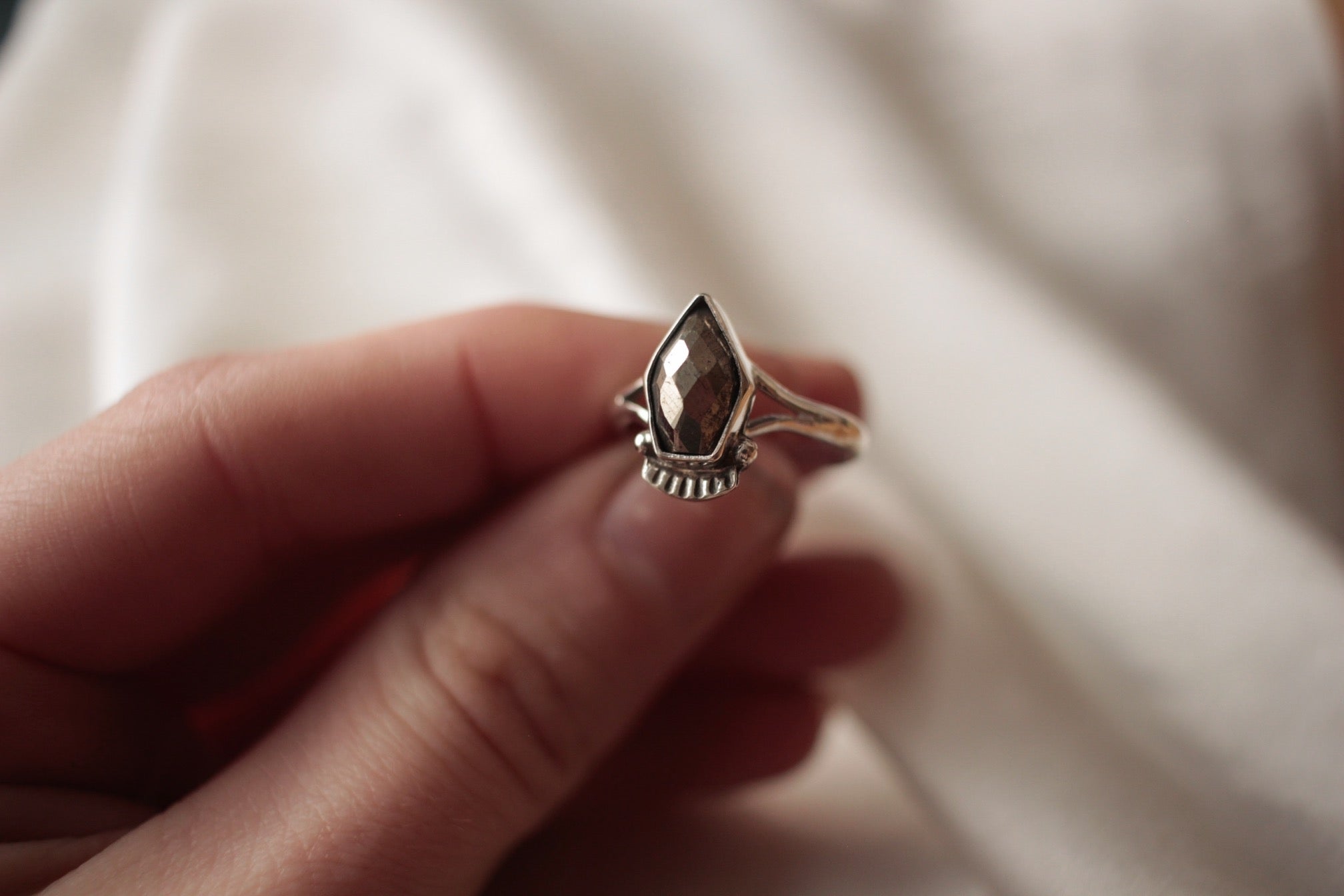 Hematite Shield Ring