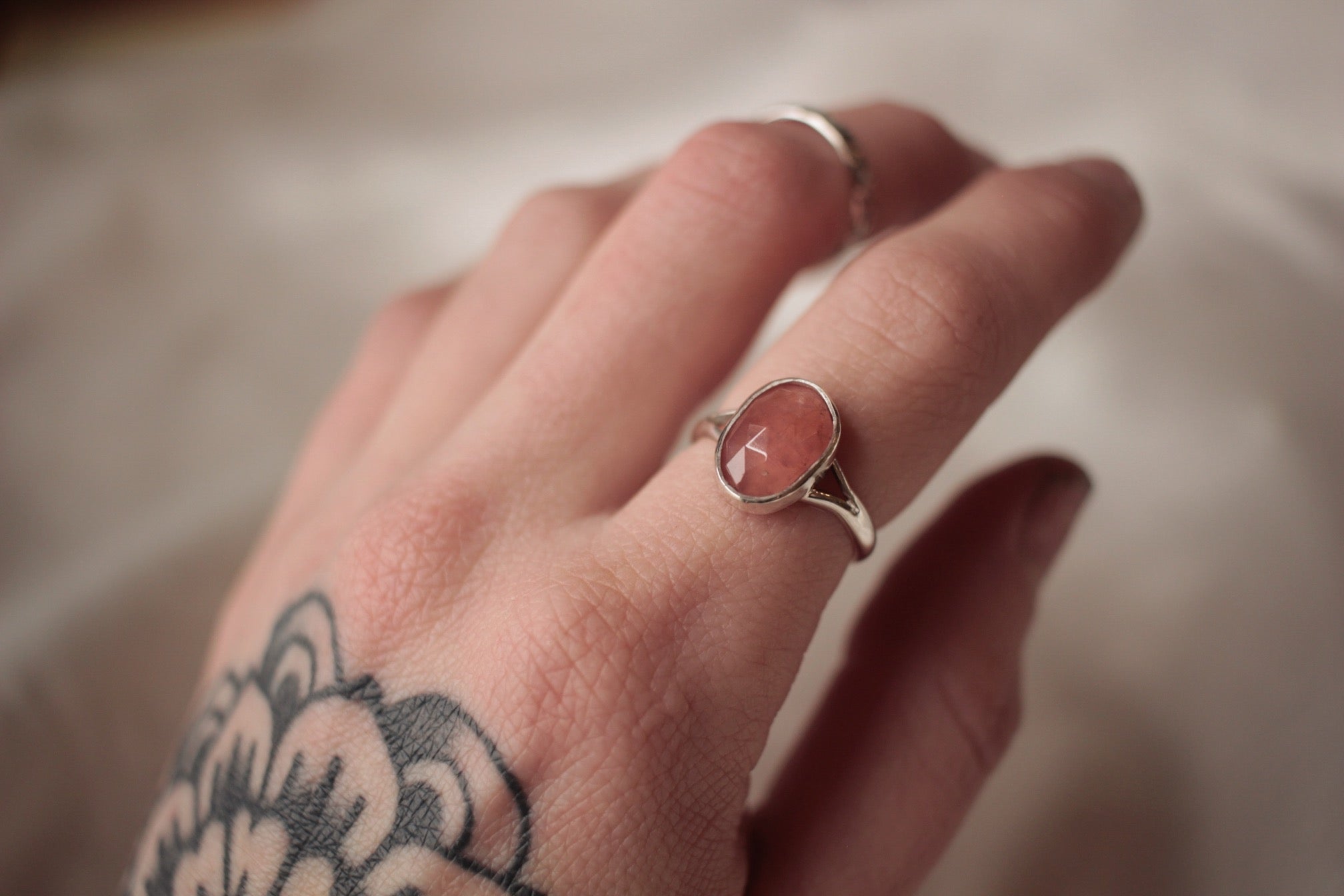 Peach Amazonite Ring