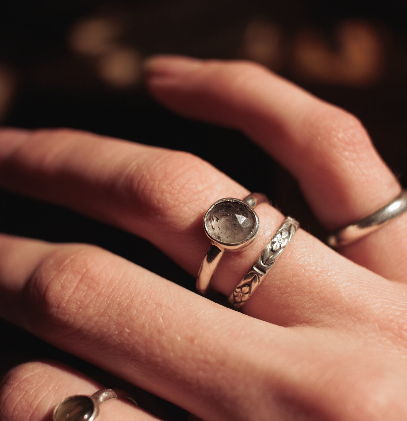 Gypsy Set Herkimer Ring