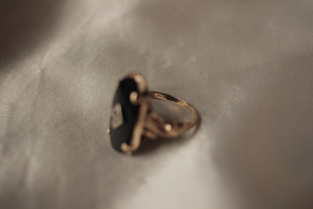 Onyx & Diamond Ring