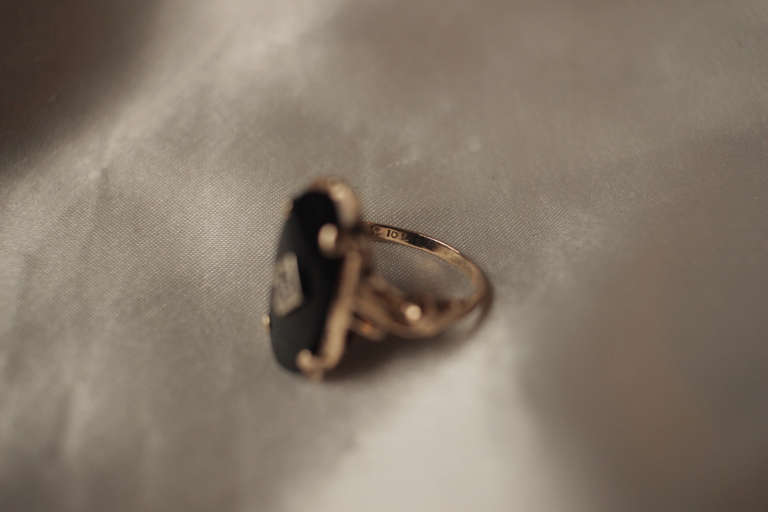 Onyx & Diamond Ring