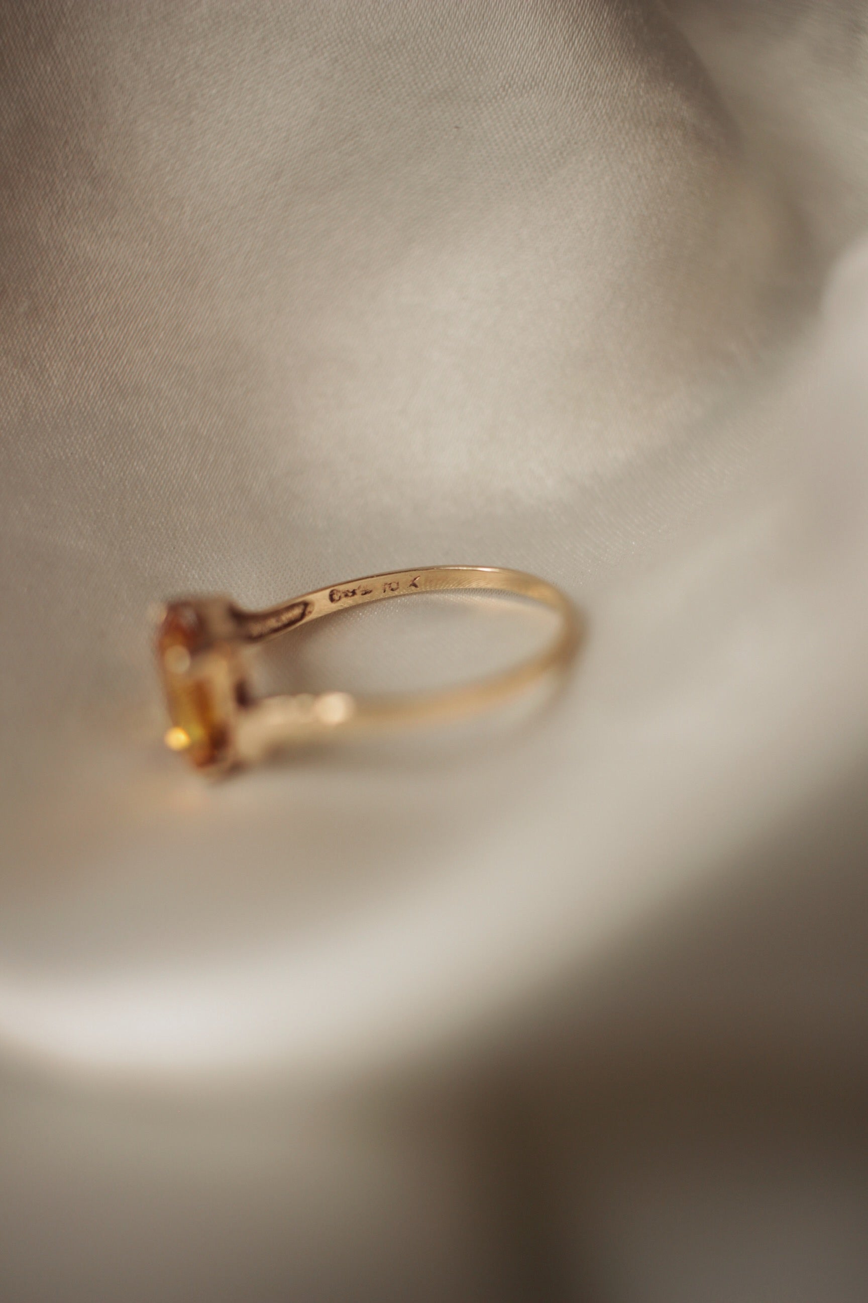 Emerald Cut Citrine Ring